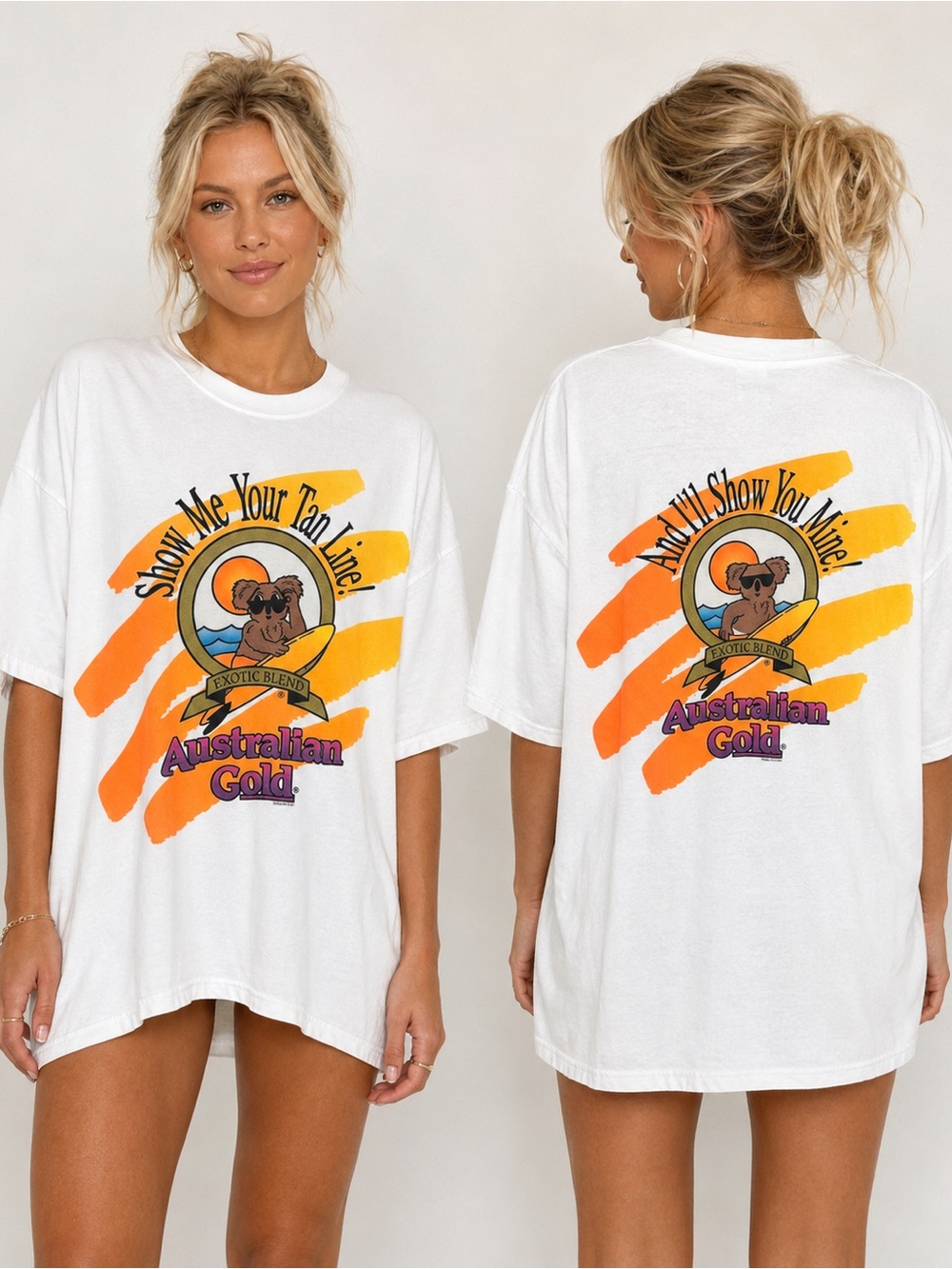 Vintage 90s Australian Gold Koala Tan Line Graphic T Shirt XL Jerzees